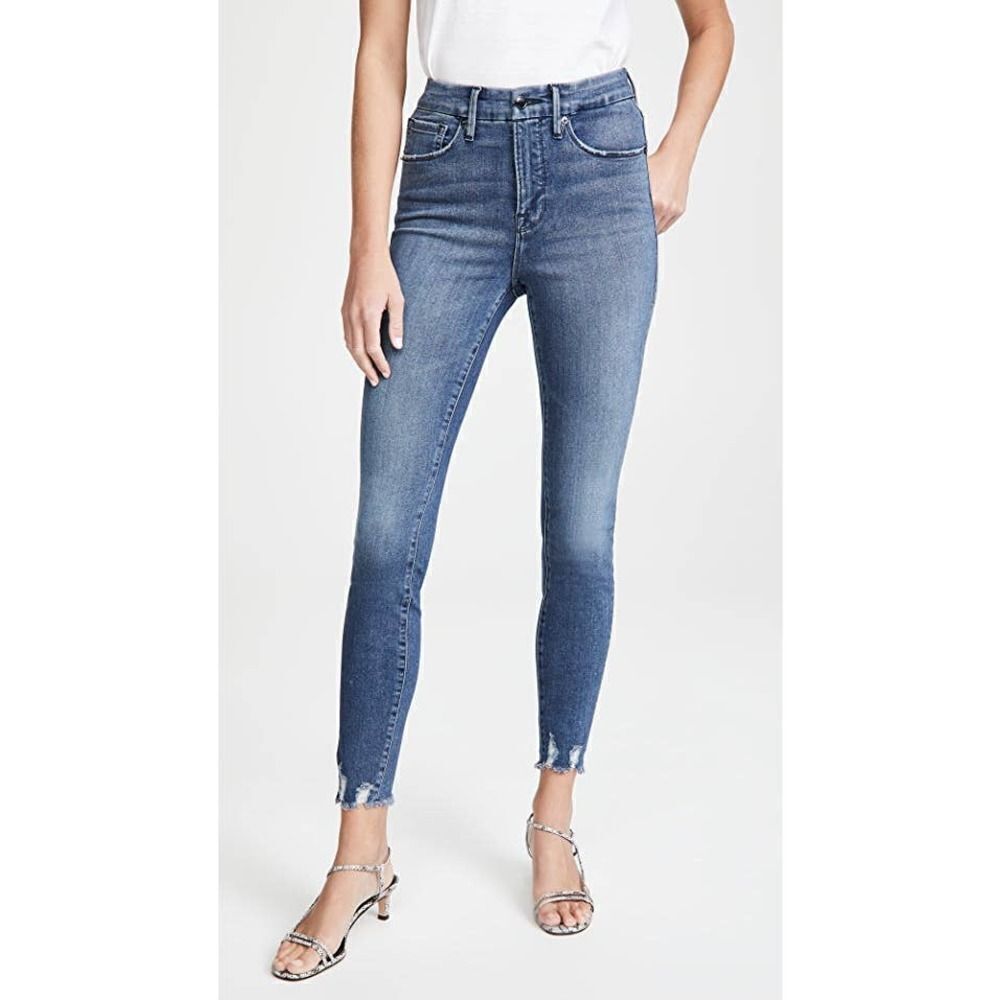 GoodโAmerican Good Waist With Chewed Hem Jeans Szโ26โ